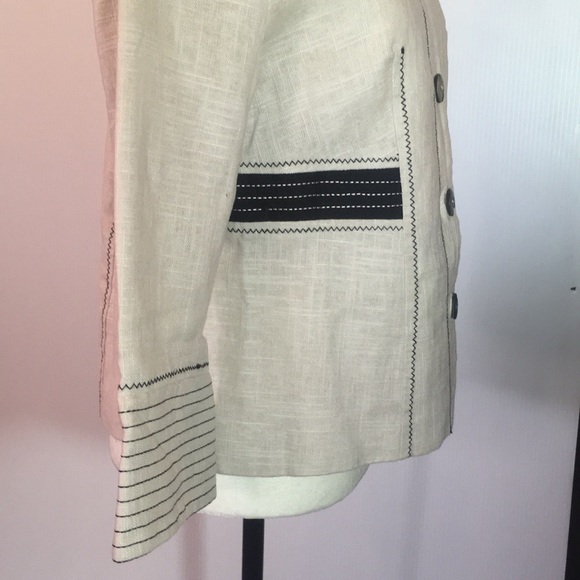 Anne Carson Petite Jacket Sz M Beige and Black - Picture 6 of 14